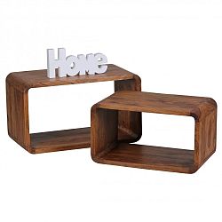 Sada 2 odkládacích stolků z masivního akáciového dřeva Skyport BOHA