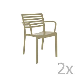 Sada 2 pískově hnědých zahradních křesel Resol Lama