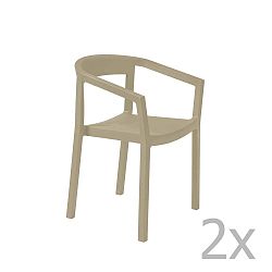 Sada 2 pískově hnědých zahradních křesel Resol Peach