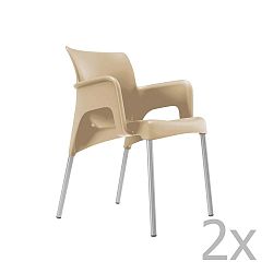 Sada 2 pískově hnědých zahradních křesel Resol Sun