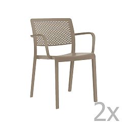 Sada 2 pískově hnědých zahradních křesel Resol Trama