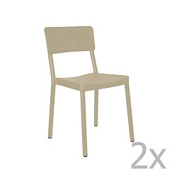 Sada 2 pískově hnědých zahradních židlí Resol Lisboa