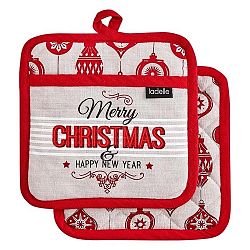Sada 2 podložek pod horké nádoby s vánočním motivem Ladelle Merry Christmas