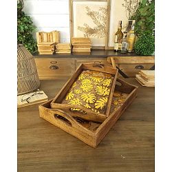 Sada 2 podnosů z mangového dřeva Orchidea Milano Tropical