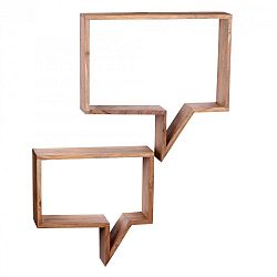 Sada 2 polic z masivního akáciového dřeva Skyport Aida