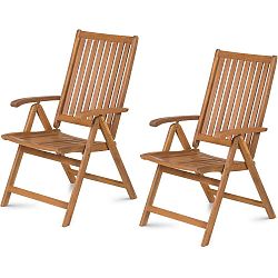 Sada 2 polohovacích zahradních křesel z akáciového dřeva Fieldmann