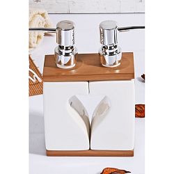 Sada 2 porcelánových dávkovačů na mýdlo s detaily z bambusu Loving Couple