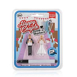 Sada 2 rozlišovačů na sklenice npw™ Happy Couple Drinking Buddies