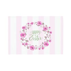 Sada 2 růžovobílých prostírání Apolena Happy Easter, 33 x 45 cm