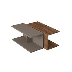 Sada 2 šedo-hnědých konferenčních stolků Homitis Brothers