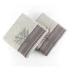 Sada 2 šedých bavlněných ručníků Infinity, 50 x 90 cm