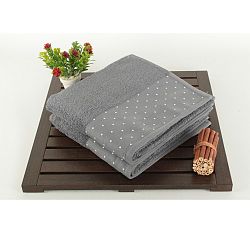 Sada 2 šedých bavlněných ručníků Patricia, 50 x 90 cm