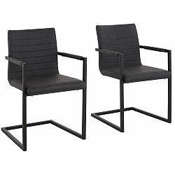 Sada 2 šedých jídelních židlí s područkami Støraa Sandra