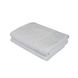 Sada 2 šedých ručníků z čisté bavlny Simple, 90 x 150 cm