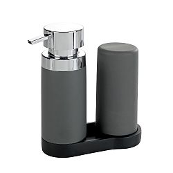 Sada 2 šedých zásobníků na mycí prostředek Wenko Squeeze, 250 ml
