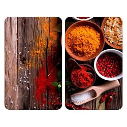 Sada 2 skleněných krytů na sporák Wenko XL Spices, 52 x 40 cm