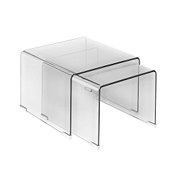 Sada 2 skleněných odkládacích stolků Evergreen House Jaime