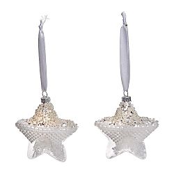 Sada 2 skleněných závěsných dekorací Ewax Shiny Stars