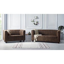 Sada 2 světle hnědých pohovek Bobochic Paris Django Preston