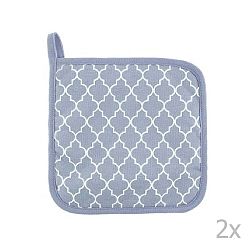 Sada 2 světle modrých bavlněných chňapek Tiseco Home Studio Arabesk