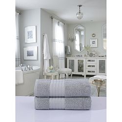 Sada 2 světle šedých bavlněných ručníků HIP, 70 x 140 cm