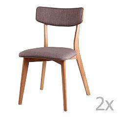 Sada 2 světle šedých jídelních židlí sømcasa Anais