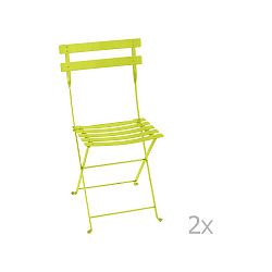 Sada 2 světle zelených skládacích zahradních židlí Fermob Bistro