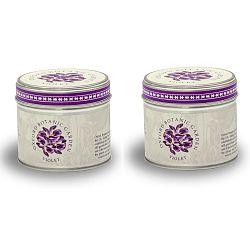 Sada 2 svíček v plechovce s vůni fialky Bahoma London Fragranced, 35 hodin hoření