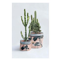 Sada 2 textilních obalů na květináč Madre Selva Flores y Gruas