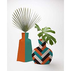 Sada 2 textilních váz na květiny Really Nice Things Orange Block