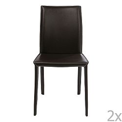 Sada 2 tmavě hnědých jídelních židlí Kare Design Milano