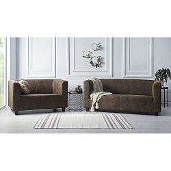 Sada 2 tmavě hnědých pohovek Bobochic Paris Django Preston