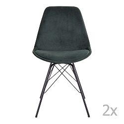 Sada 2 tmavě zelených jídelních židlí House Nordic Oslo
