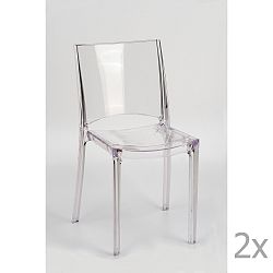 Sada 2 transparentních  jídelních židlí Castagnetti Canossa