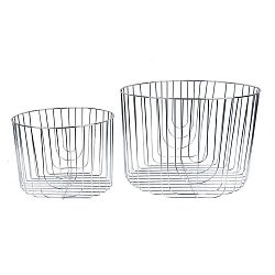 Sada 2 úložných košů ve stříbrné barvě PT LIVING Lines
