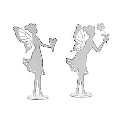 Sada 2 velkých kovových dekorací s motivem víly Ego Dekor, 17 x 31 cm