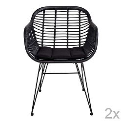 Sada 2 venkovních křesel z umělého ratanu s polštářem House Nordic Trieste