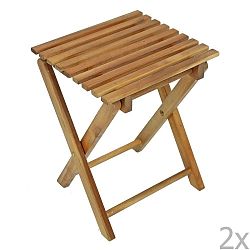 Sada 2 zahradních skládacích stoliček z eukalyptového dřeva ADDU Tacoma