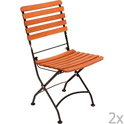 Sada 2 zahradních skládacích židlí z eukalyptového dřeva ADDU Vienna