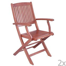 Sada 2 zahradních skládacích židlí z eukalyptového dřeva s područkami ADDU Stockholm