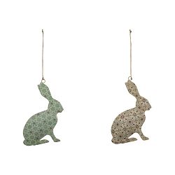 Sada 2 závěsných dekoracích z posmaltovaného kovu s motivem zajdy Ego Dekor Aqua, 7 x 13 cm