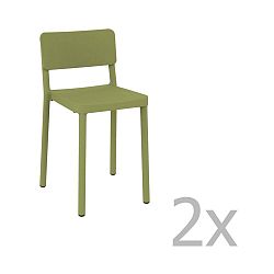 Sada 2 zelených barových židlí vhodných do exteriéru Resol Lisboa, výška 72,9 cm