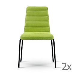 Sada 2 zelených židlí s černýma nohama Garageeight