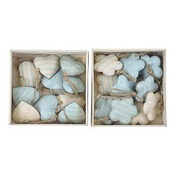 Sada 20 kovových závěsných dekorací ve tvaru srdíček Ego Dekor Blue