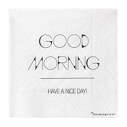 Sada 20 papírových ubrousků Bloomingville Good Morning, 25 x 25 cm