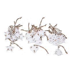 Sada 24 bílozlatých závěsných dekorací Ego Dekor Home