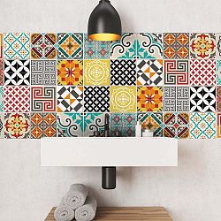 Sada 24 dekorativních samolepek na stěnu Ambiance Batista, 10 x 10 cm