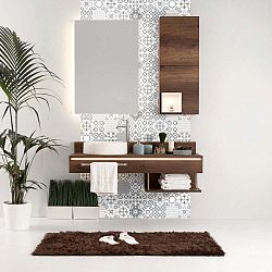 Sada 24 nástěnných samolepek Ambiance Wall Decal Tiles Azulejos Badgio, 10 x 10 cm