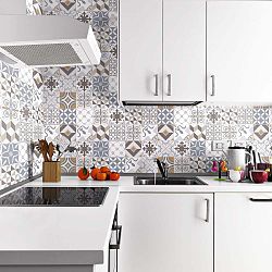 Sada 24 nástěnných samolepek Ambiance Wall Decals Traditional Beige Tiles, 20 x 20 cm