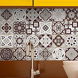 Sada 24 nástěnných samolepek Ambiance Wall Stickers Tiles Amazonas, 15 x 15 cm